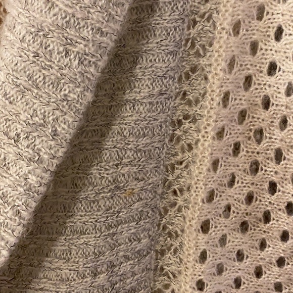 Torrid Color Block Open Stitch Open Front Cardigan Sweater Gray Cream Plus 1X - Picture 12 of 12